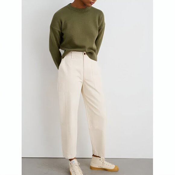 Alex Mill Phoebe Pant In Recycled Denim - Ivory White Painter - Size 2 / XS - Picture 1 of 14